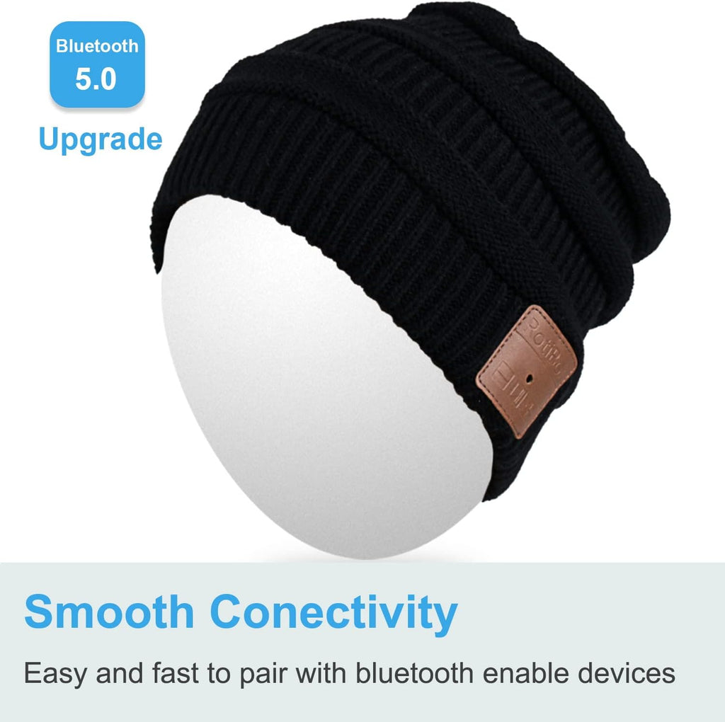 Rotibox Bluetooth Beanie Hat with Headphones for Outdoor Sports Xmas Gifts