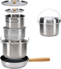 KingCamp Camping Cookware Set, 304 Stainless Steel Camping Pot for 4-6