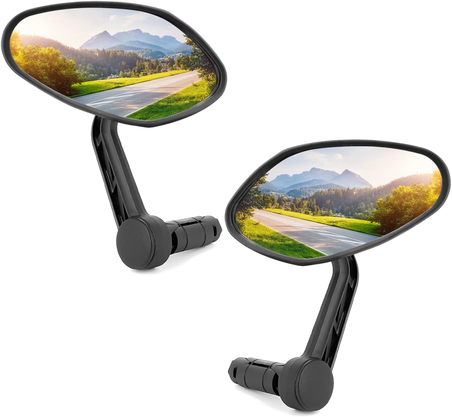 Arkham Bike Mirror for Handlebar HD Bar End Bicycle Mirror Thickened Auto-Grade Glass for Handlebar Rearview Mirror Multi-Angle Adjustable, E-Bike Universal(Oval Pair)