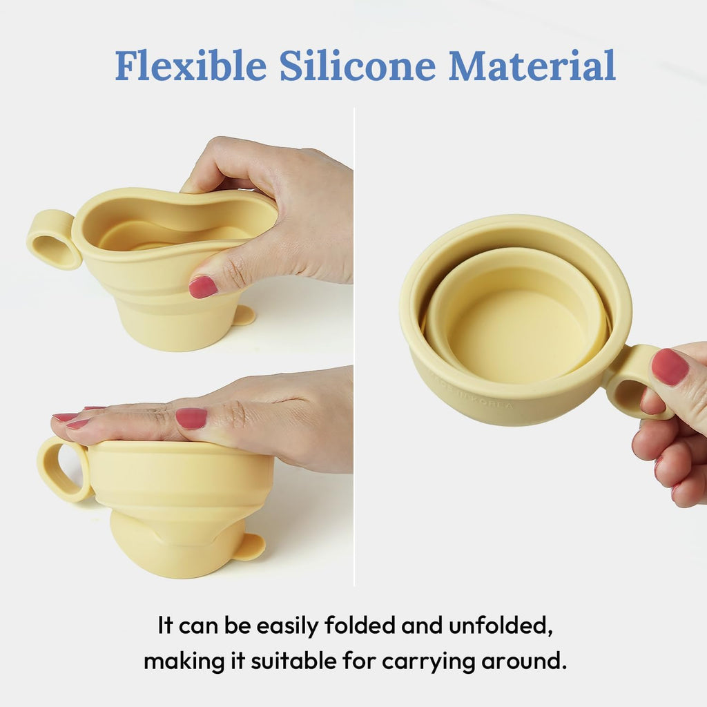 carrotez 6 oz 2 pack Mini Silicone Collapsible Travel Cup - Yellow Butter