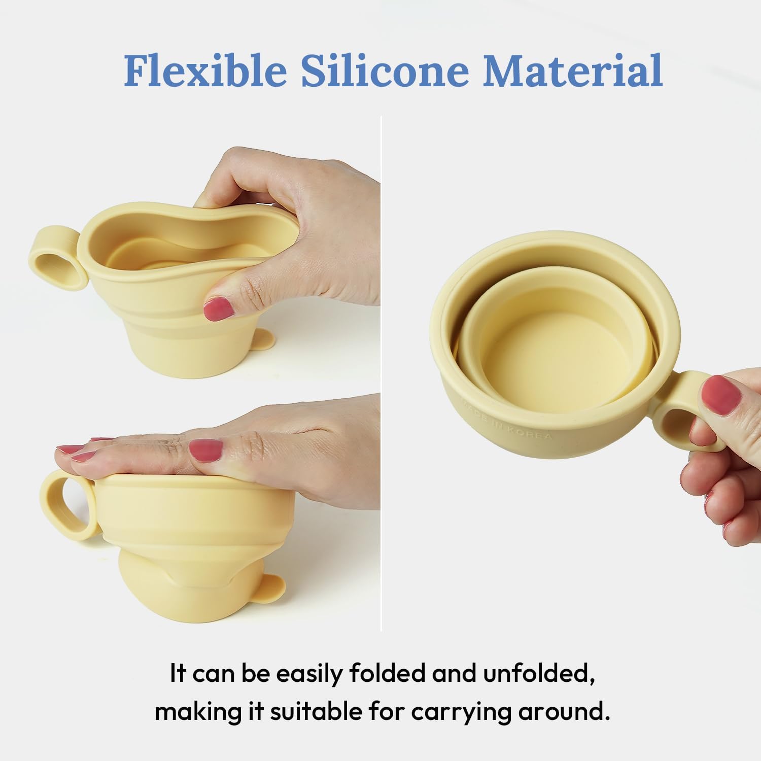 carrotez 6 oz 2 pack Mini Silicone Collapsible Travel Cup - Yellow Butter