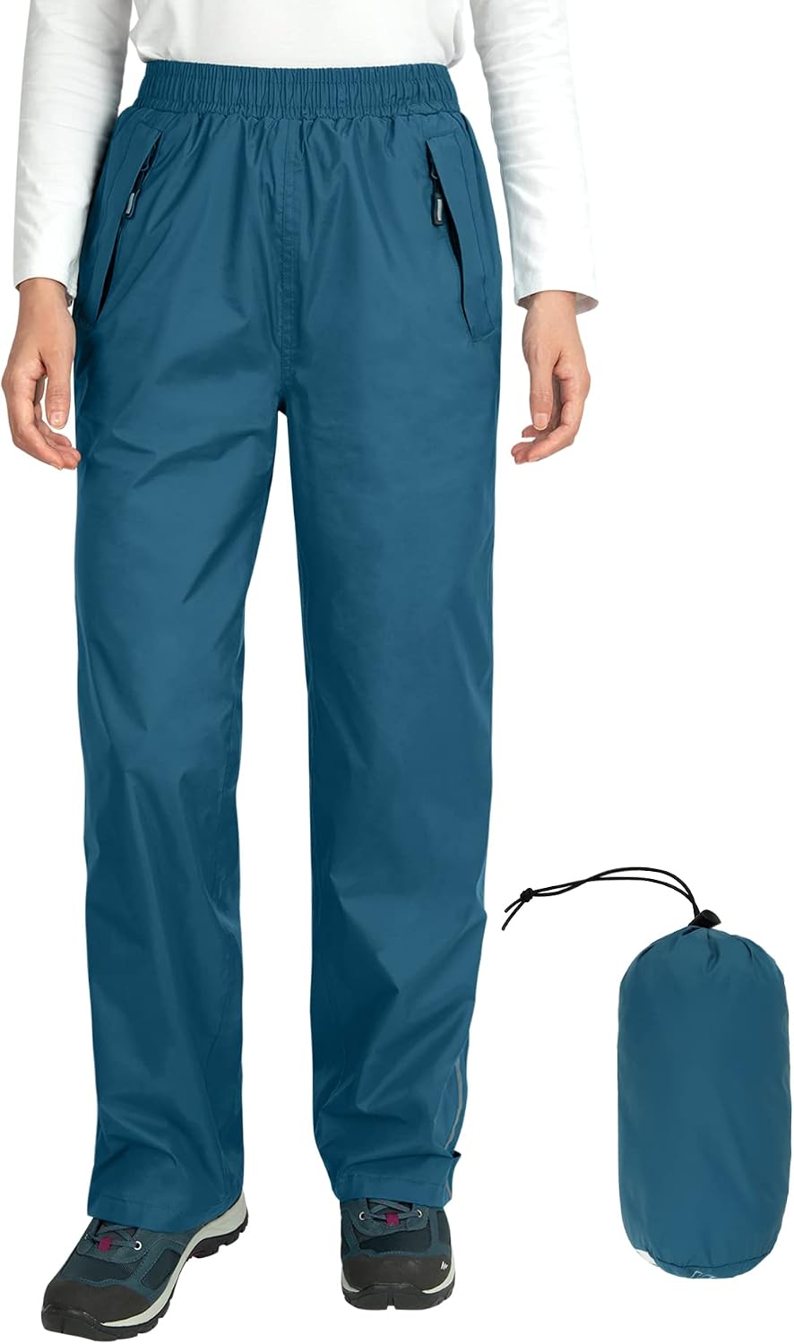 Outdoor Ventures Women's Rain Pants Packable Waterproof Hiking Pants