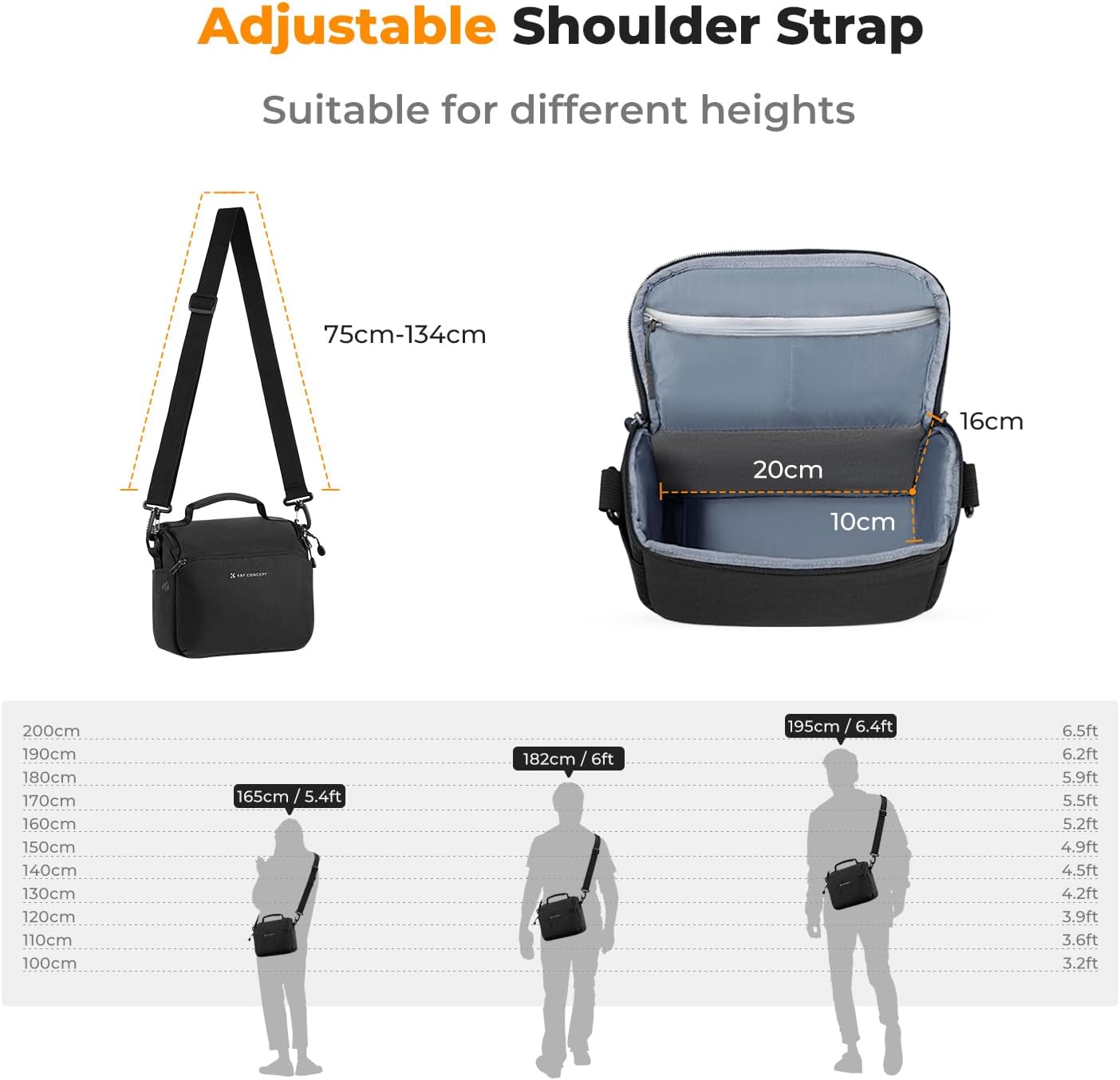 K&F CONCEPT Camera Sling Bag Small Crossbody Case