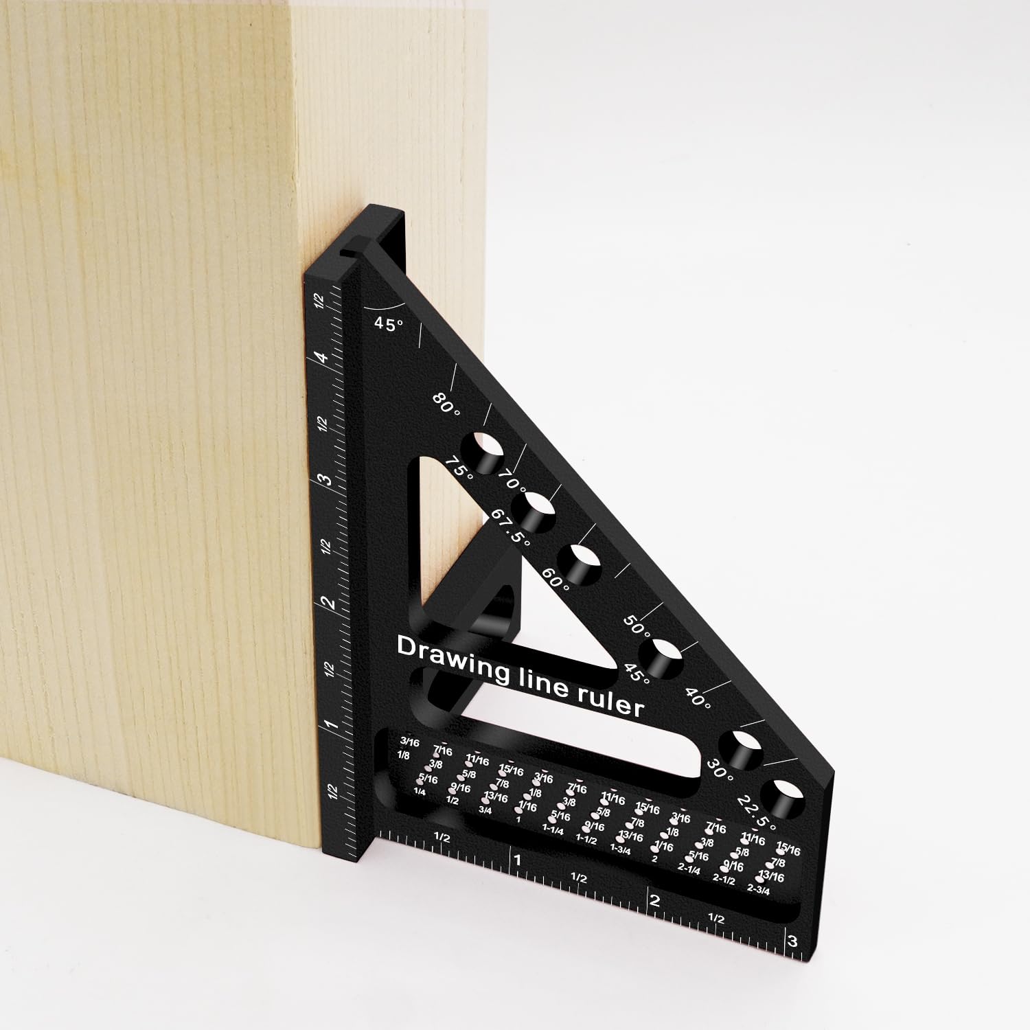 Precision Multi-Angle Carpenter's Square - Versatile Aluminum Woodworking Tool with Laser-Etched Markings for Engineering & Construction