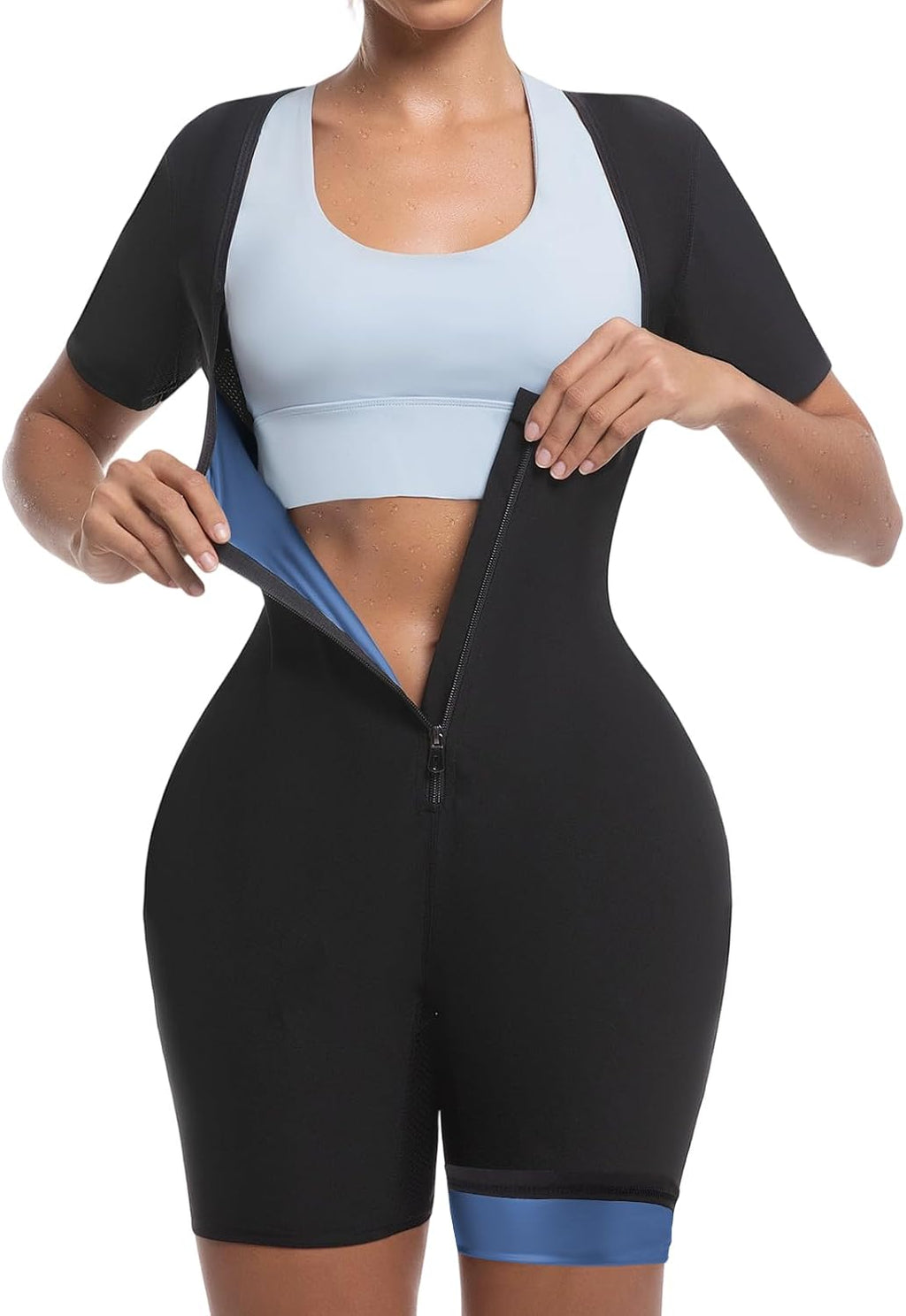 Sauna Suit for Women Weight Loss Sweat Waist Trainer Sweat Shirt Full Body Compression Shaperwear Slimming Workout