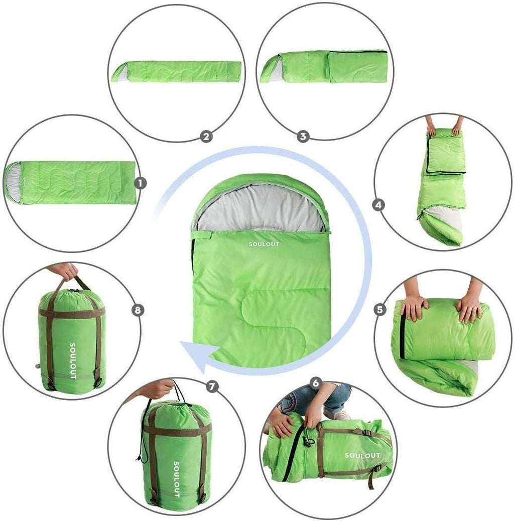 SOULOUT 3-4 Season Sleeping Bag for Adults & Teens - Camping