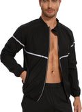 NINGMI Sauna Suit for Men Sweat Jacket Long Sleeve Shirt Zipper Workout Body Shaper Top Slimming Fitness Gym