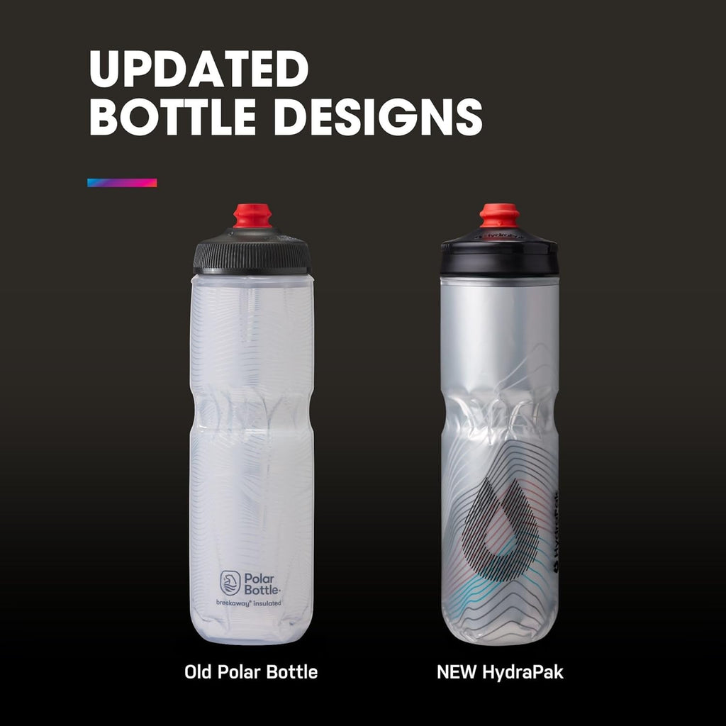 HydraPak Polar Surge Insulated Bike Water Bottle (20oz, Ascent Silver)
