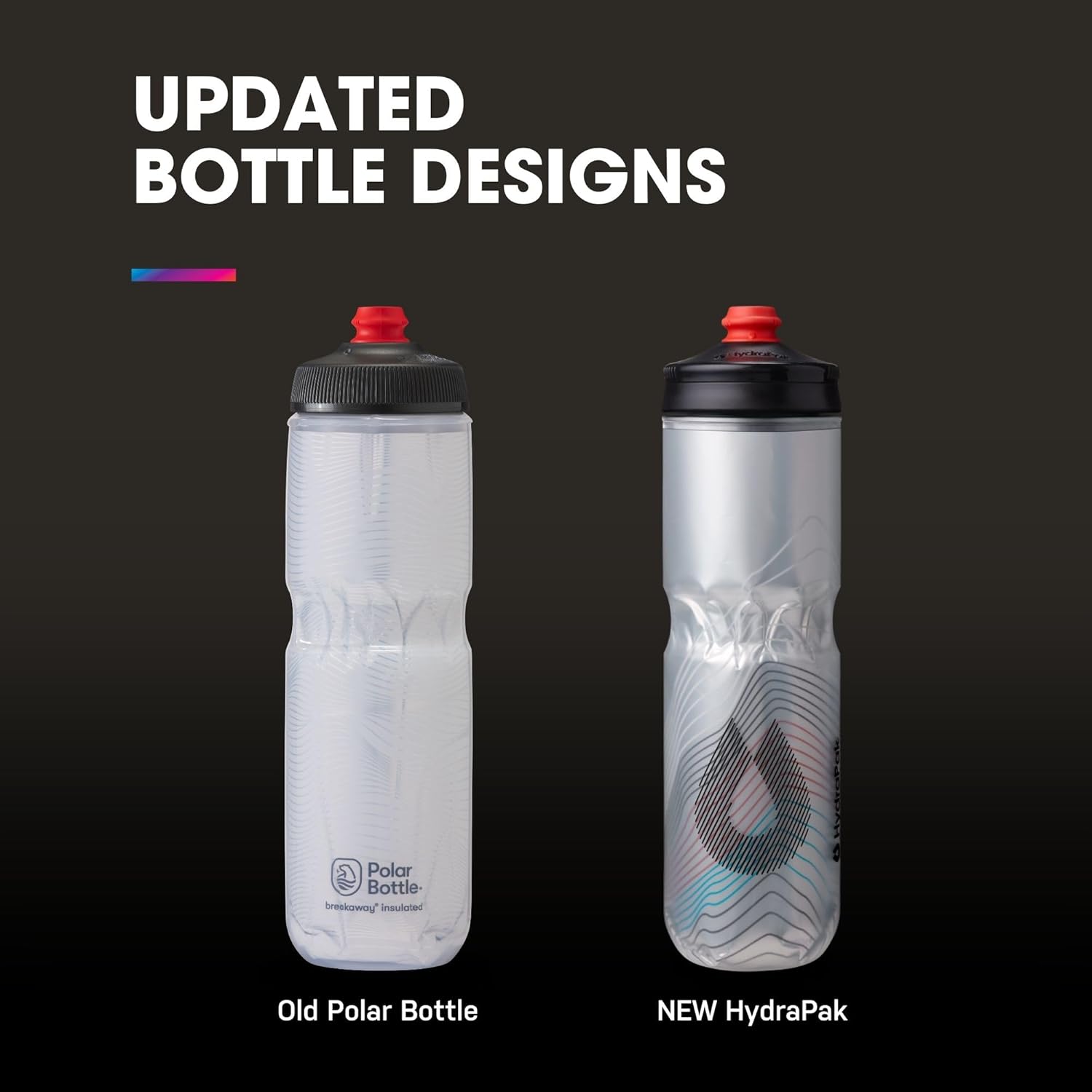HydraPak Polar Surge Insulated Bike Water Bottle (20oz, Ascent Silver)