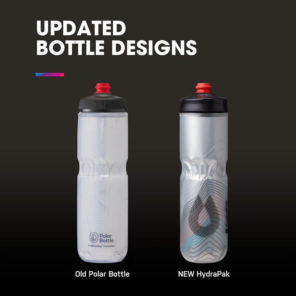 HydraPak Polar Surge Insulated Bike Water Bottle (24oz, Ascent Black)