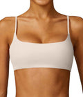 Comper Women's Sports Bra with Thin Straps Stretchy Wirefree Workout Bras Lightweight Workouts Bralette with Removable Pads