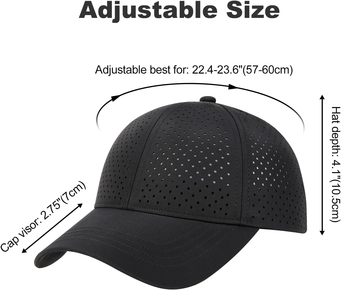 FEINION Men Laser Mesh Breathable Snapback Baseball Cap