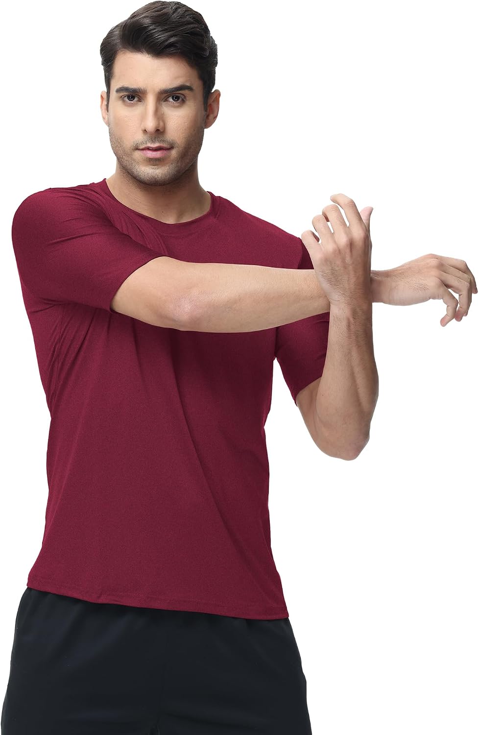 Kinglaman 1/4/5/6 Pack Men's Workout Gym Dry Fit Short Sleeve T Shirts