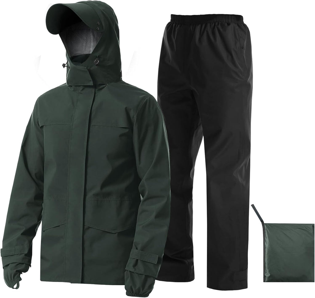 iCreek Rain Suit Waterproof Breathable Lightweight 2-Piece Rain Gear Unisex