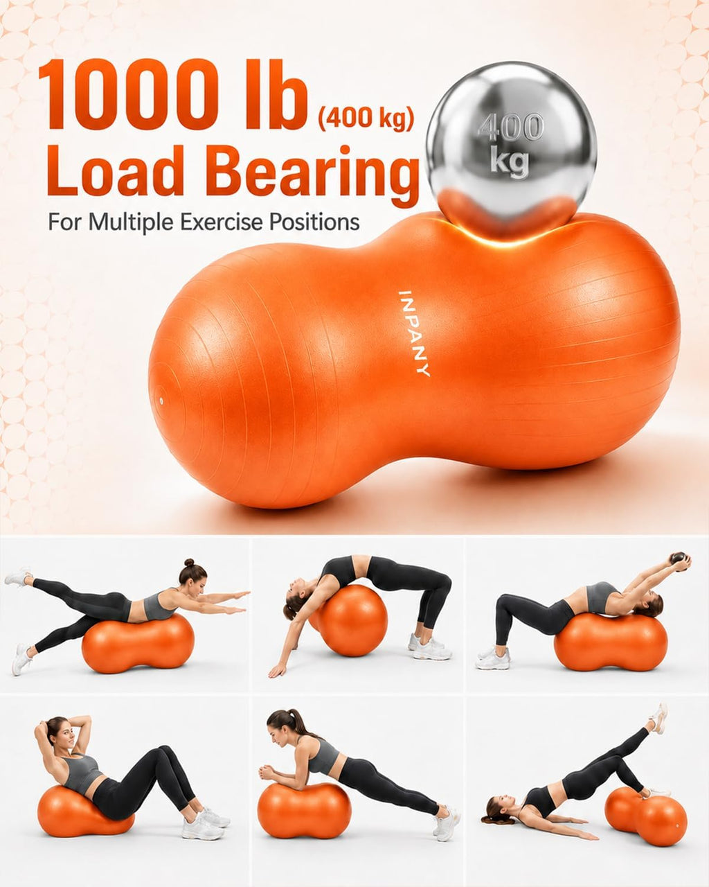 INPANY Peanut Exercise Ball for Labor, Physical Therapy & Fitness