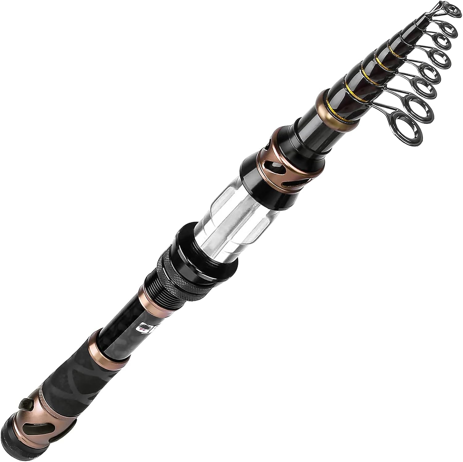 PLUSINNO Fishing Rod and Reel Combos, Toray 24-Ton Carbon Matrix Telescopic Fishing Rod, 12 +1 Shielded Bearings Stainless Steel BB Spinning Reel