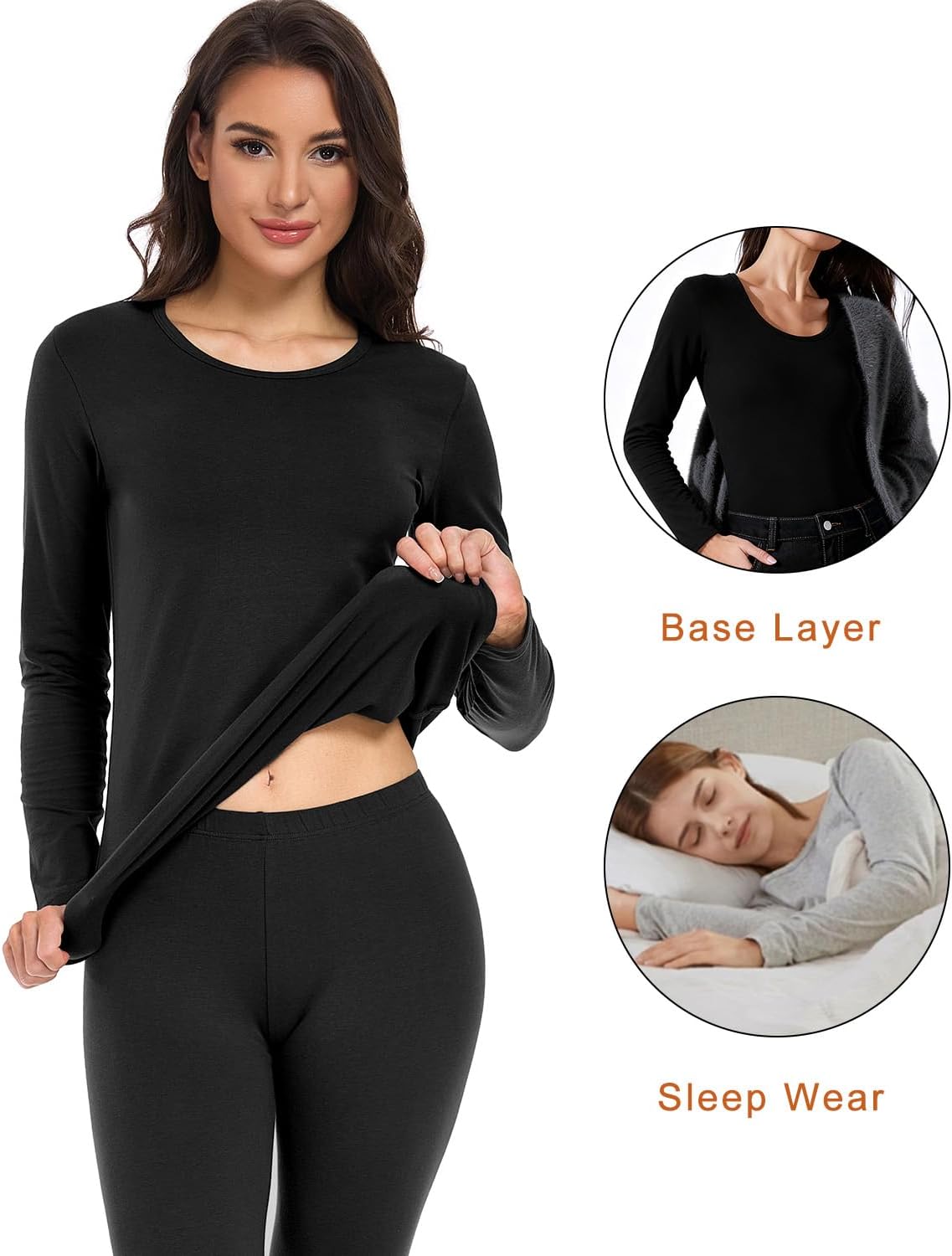 wirarpa Women's Cotton Thermal Underwear Set Long Johns Base Layer Set