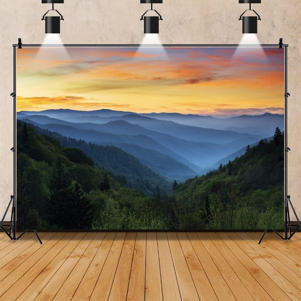10x8ft Sunset Mountain Backdrop Backdrop Nature Scenery Background