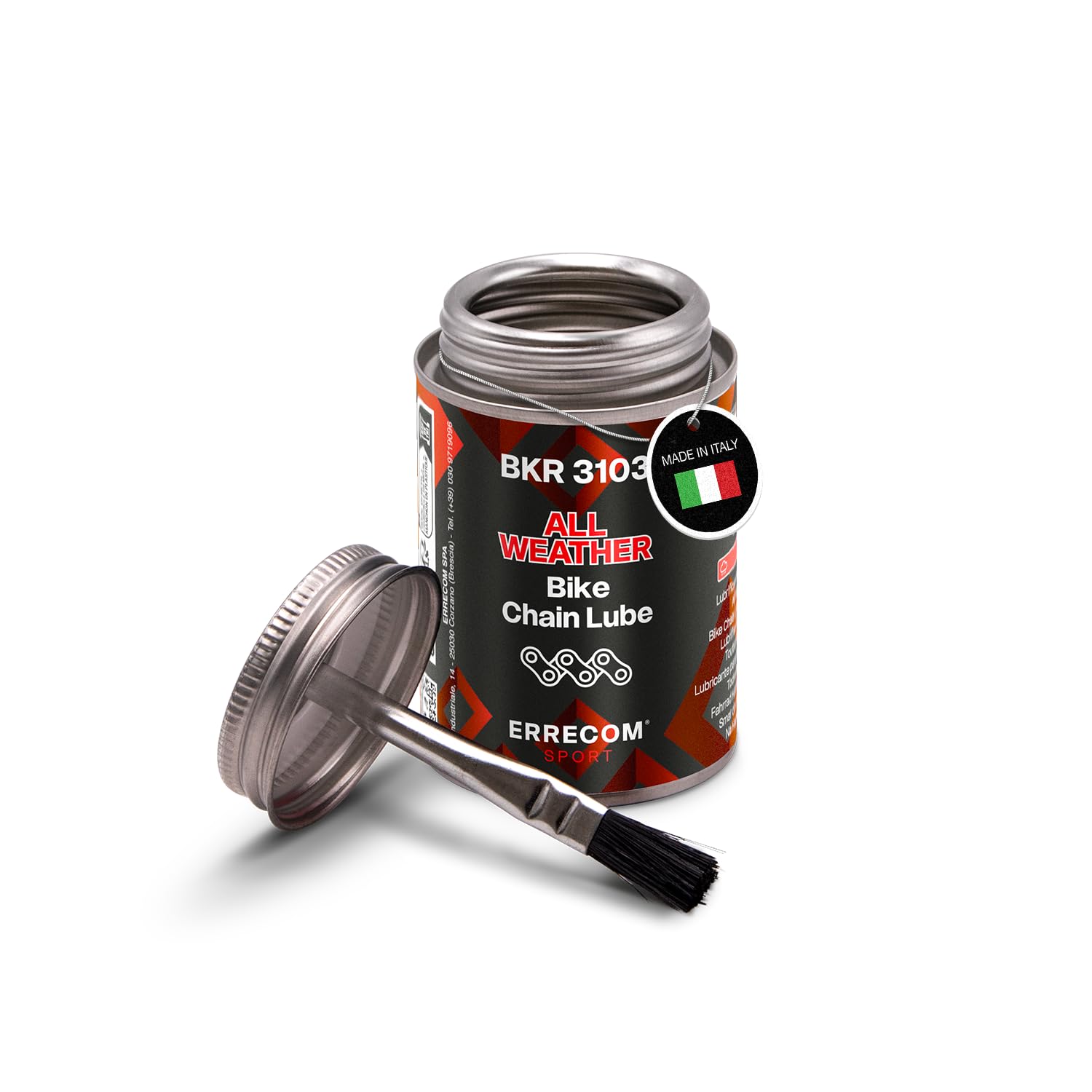 Errecom 1000 Miglia BKR 3102-4 fl oz (120 mL) Can, Wet Lube Bike Chain, for Wet and Muddy Weather Conditions, Brush Included