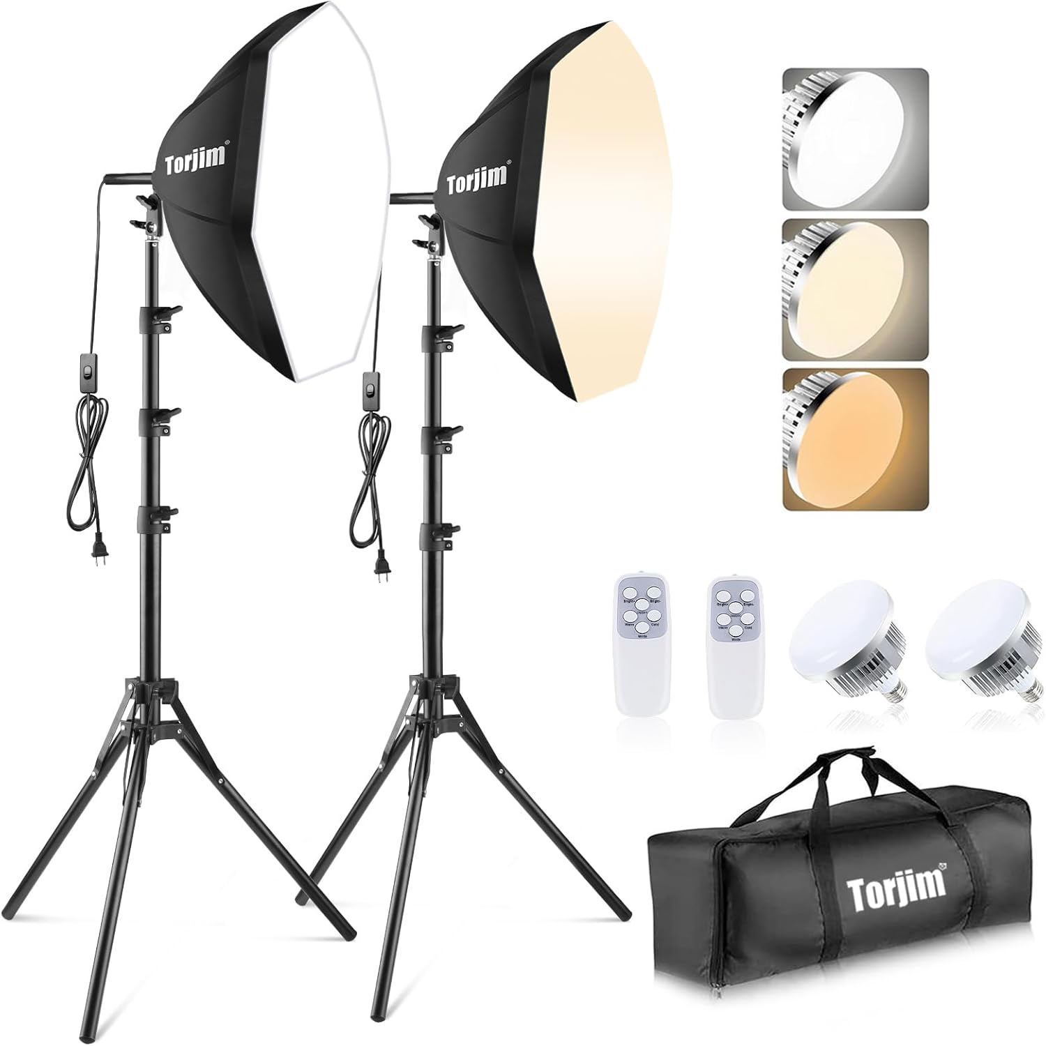 Torjim Softbox Photography Lighting Kit | 16" X 16" & 85W LED Studio Lights
