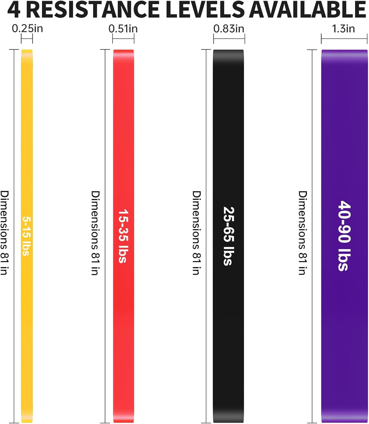 Pull Up Assistance Bands Set, Long Resistance Bands for Working Out