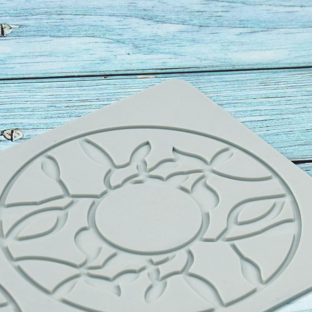 Hollow Leaf Silicone Molds Lover Heart Chocolate Molds Geometry 3D Silicone Mould Chocolate Candy Leaf Mold Sugar Craft Cake Decoration Cupcake Top (Q_Sun_10*5.24 * 0.12inch)