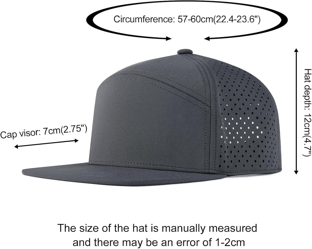 FEINION Men Laser Mesh Flat Brim Snapback Baseball Cap