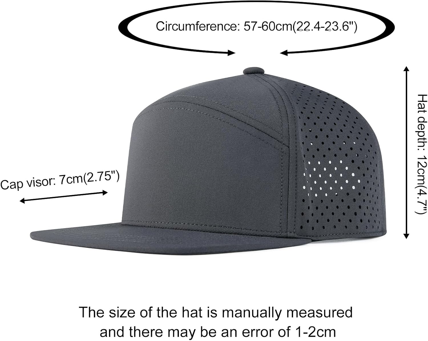 FEINION Men Laser Mesh Flat Brim Snapback Baseball Cap