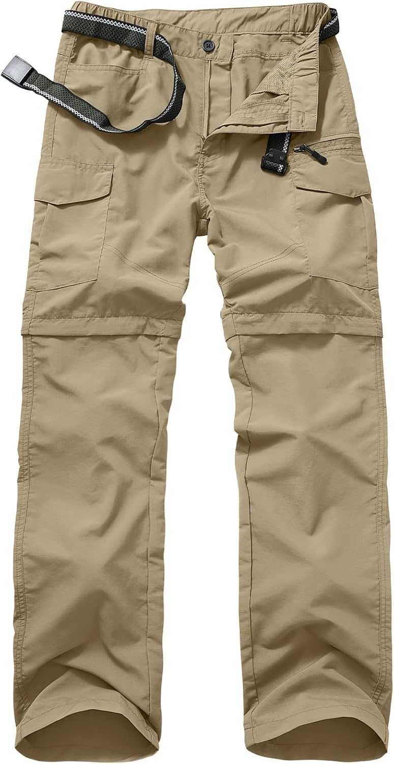 mixtiq Mens Hiking Convertible Pants Water-Resistant Quick Dry Pants