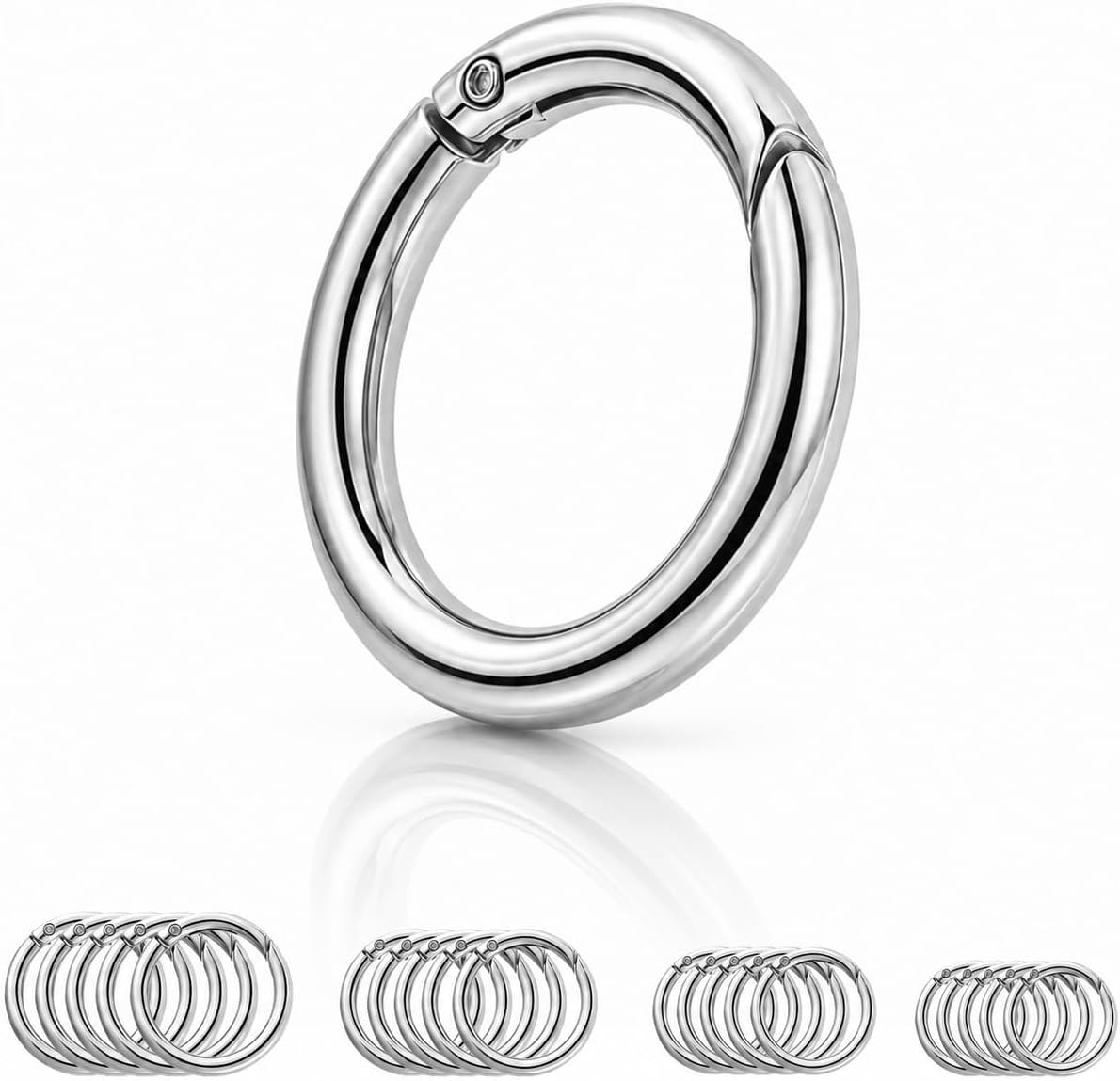 OVRUNS 20PCS Cute Carabiner Keychain Clip Key Ring Snap Hook for Bag Charm