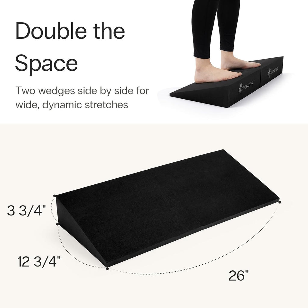 StrongTek Yoga Wedge Blocks, XL Foam, 16.5°, 13 x 12.75 x 3.75 in, 2-Pack
