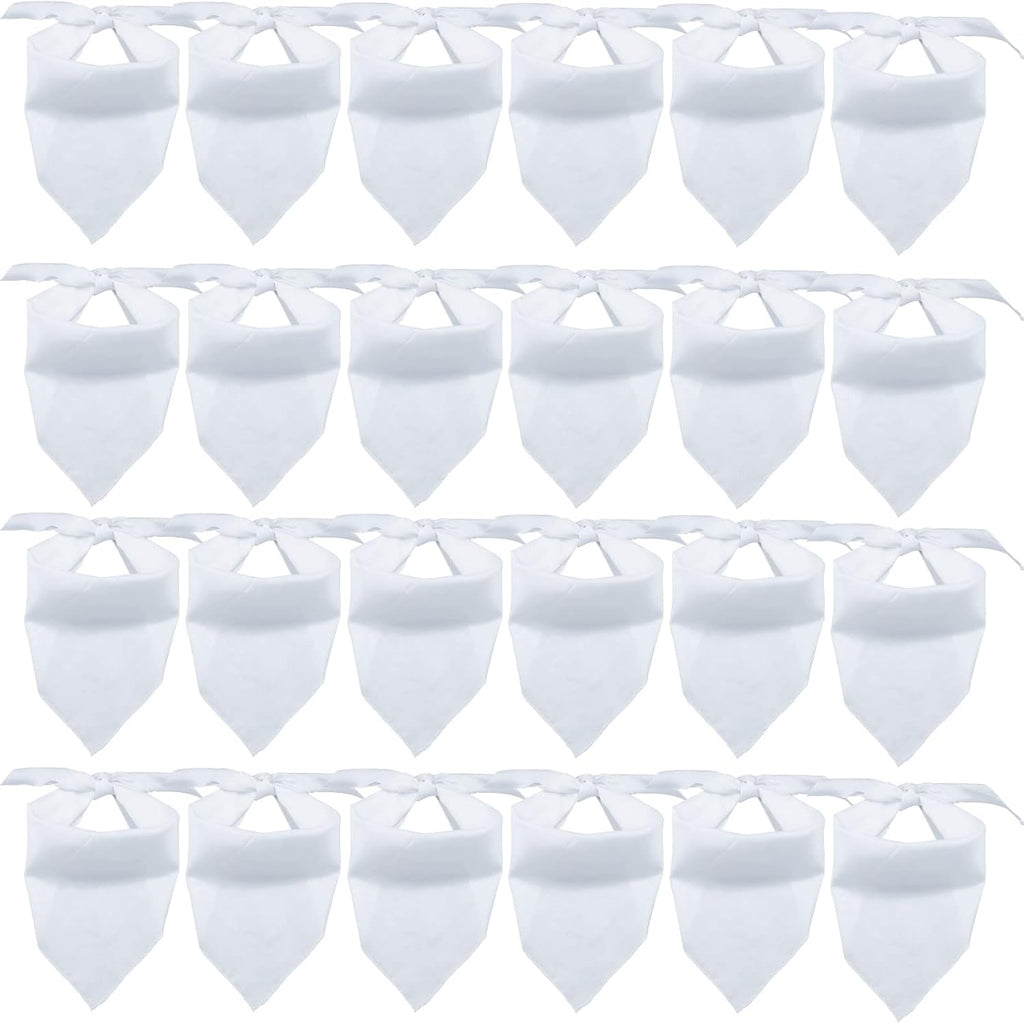 24 Pieces Sublimation Pet Bandanas White Heat Transfer Triangle Dog Scarf Blank Big Washable DIY Polyester Dog Bibs Kerchief Apparel Accessories for Dogs Puppy Cats (White-24Pack)