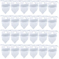 24 Pieces Sublimation Pet Bandanas White Heat Transfer Triangle Dog Scarf Blank Big Washable DIY Polyester Dog Bibs Kerchief Apparel Accessories for Dogs Puppy Cats (White-24Pack)