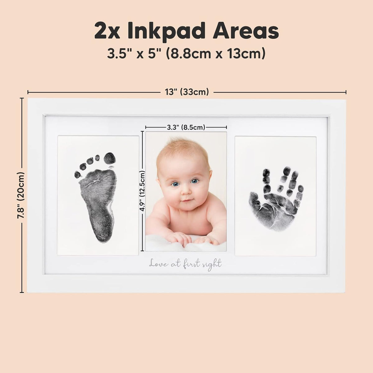 Inkless Hand and Footprint Kit, Boy Girl Newborn Keepsake (Alpine White)