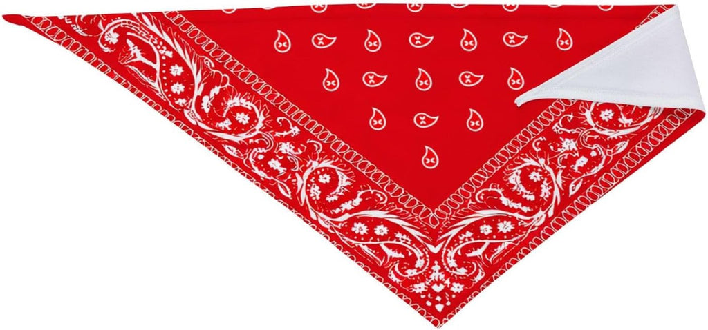 Red Paisley Dog Bandana Scarf Triangle Bibs Pet Accessories Cat Kerchief One Size