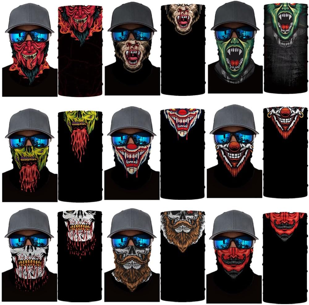 Neck Gaiter Mask,Bandana Gator Face Cover Mask Sun UV Protection,Neck Warmer Balaclava,Tube Face Scarf,Headband for Outdoor