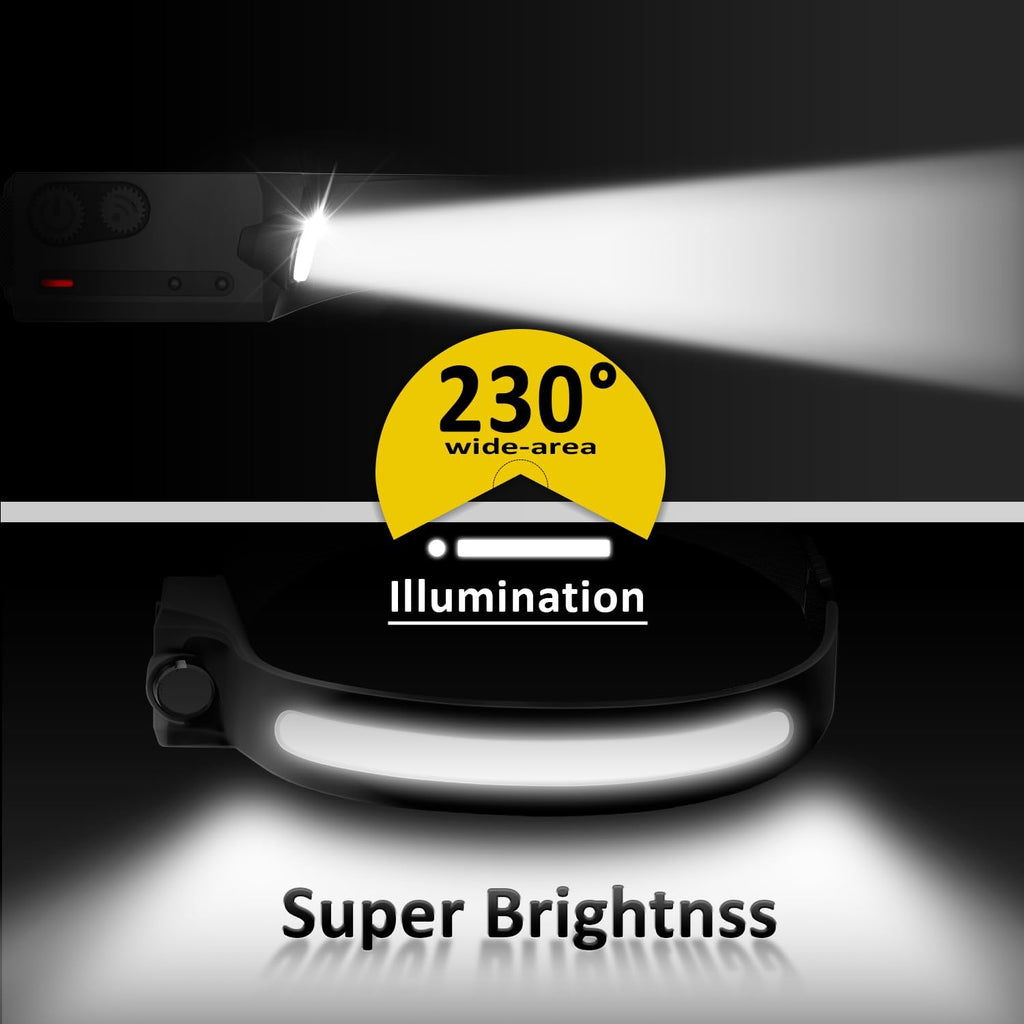 LED Rechargeable Headlamp 350 Lumen Bright Head Lamp Headlight 5 Pack