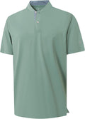 M MAELREG Mens Golf Shirts Collarless Performance Dry Fit Moisture Wicking Casual Solid Short Sleeve Henley Shirts for Men