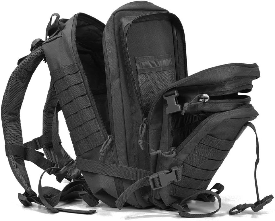 REEBOW GEAR 38L Tactical Backpack for Men 3 Day Military Bug Out Bag Black | Large Heavy Duty Backpacks, MOLLE Straps, Survival Sports Rucksack,for Sports Outdoor Workout Trekking Hiking Travel