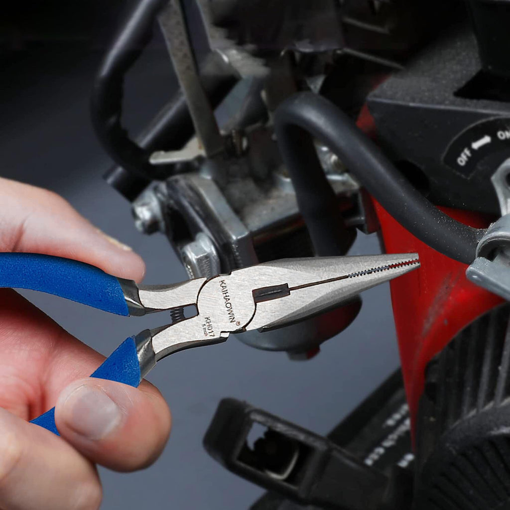 KAIHAOWIN 5" Mini Needle Nose Pliers - 5 Pack, Precision Small Long Nose Pliers for Jewelry Making & Wire Cutting, Spring Loaded Thin Needle Nose Pliers Set, Rustless High Carbon Steel