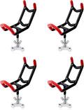 Dual-Angle Boat Fishing Rod Holder Rest, 4 Pack, 5° & 25° V-Shape Rod Cradle with Anti-Slip Rubber Tips, 3/8”-16 Thread Mount