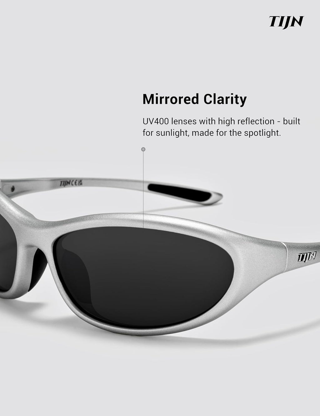 TIJN Sports Sunglasses UV400 Wraparound for Men Women Cycling, Vanta