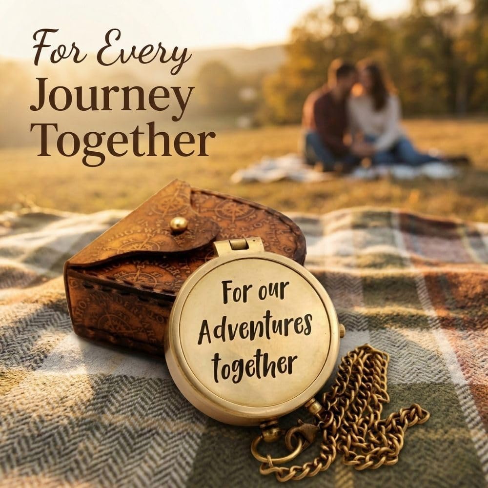 Compass Gift for Mom/Dad, Vintage Pocket Compass Engraved with Go Confidently Customized Gifts for Women/Men, Baptism 2026 Communion Christian Luxury Gift, Anniversary or Keepsake