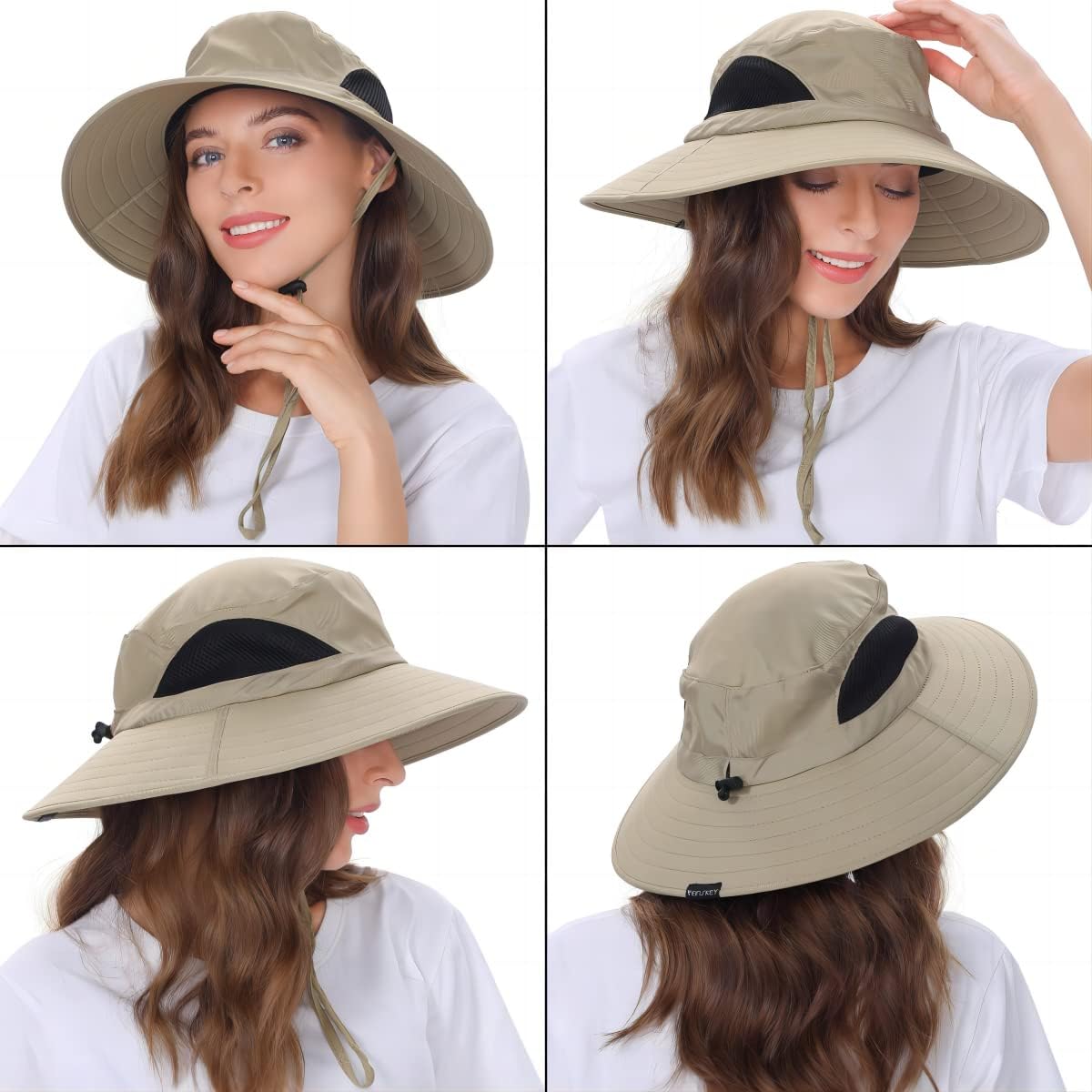 Wide Brim Sun Bucket Hat, Waterproof Boonie Hat for Men & Women
