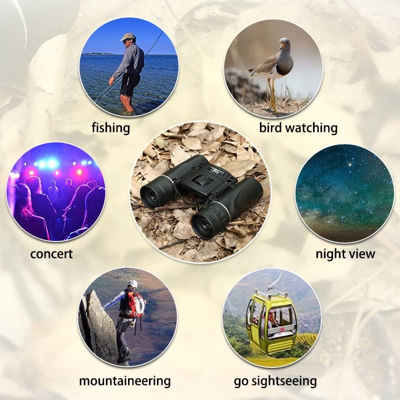 500x25 HD Powerful Binoculars 5000M Long Range Folding Mini Telescope Professional Hunting Telescope Zoom Military HD BAK4 FMC Optics for Hunting Sports Outdoor Camping Travel Outdoor Gifts