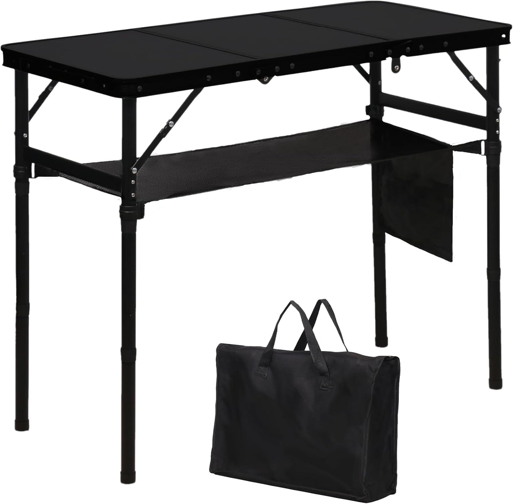 LOFTEY 3 ft Folding Camping Table, Portable Camp Table, Adjustable Height