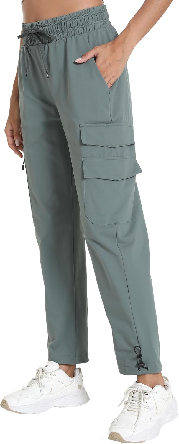 Quick Dry Women's Hiking Cargo Pants With 5 Pockets Lightweight Joggers