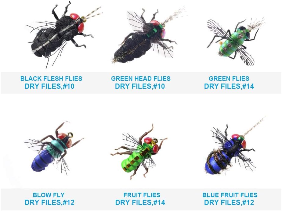 Fly Fishing Flies Collection 69/38 Realistic Flies Dry Wet Nymph Streamers Fly Assortment with Fly Box Flyfishing Lures Kits for Trout Bass Pike Salmon Flys (Ultimate Realistic FlySelection 60 Pcs)……
