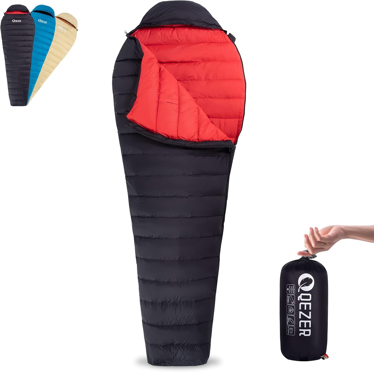 Ultralight Down Sleeping Bag for Adults, 600 Fill Power Backpacking