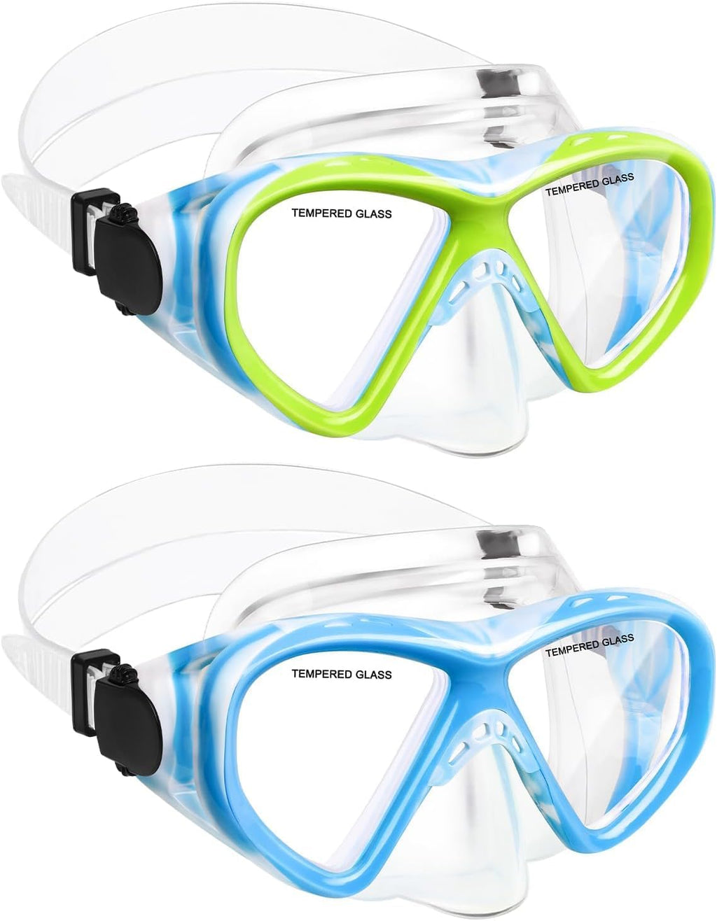 Kids Swim Goggles Snorkel Diving Mask for Boys Girls Ages 5-15, Anti-Fog Swimming Goggles with Nose Cover